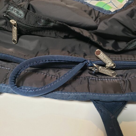 LeSportsac 80's Retro Classic Argyle Diamond Pattern Weekender Tote 24"x21"x14" - Picture 5 of 16